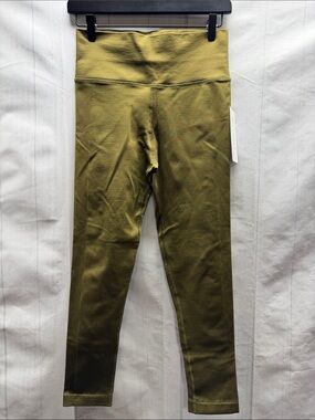 Athleta NWT Aurora Ribbed Olive Green Seamless High Waisted Tight Leggings
